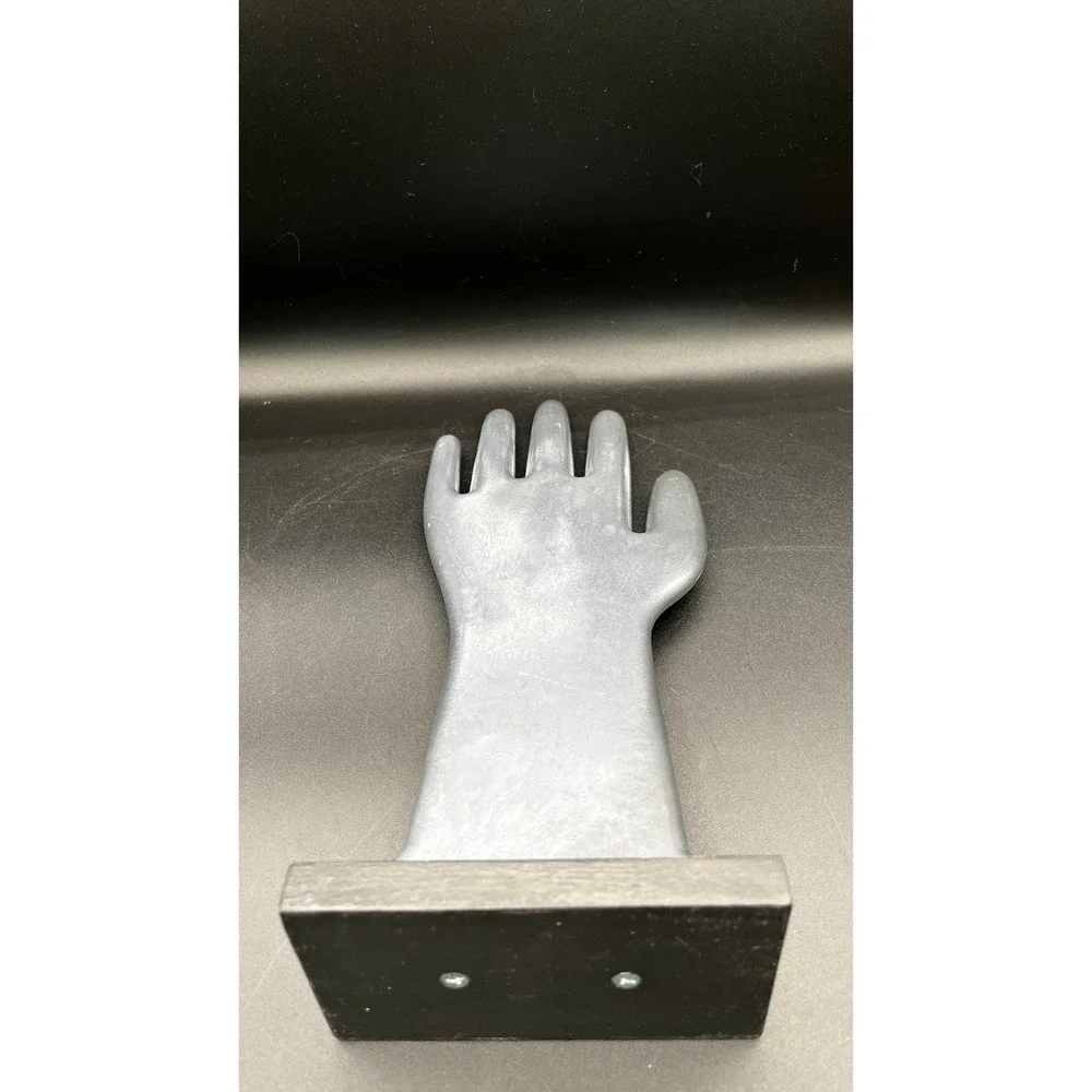 Vtg Composite Industrial Glove Mold Form Flat Gray Display‎ Jewelry 12.25